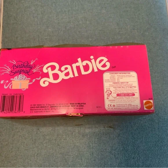 Vintage Mattel Barbie Birthday Surprise Box 1991 #3679- Pink - Picture 4 of 7